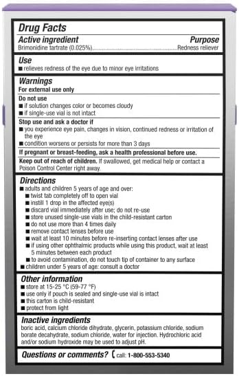 LUMIFY Redness Reliever Preservative Free Eye Drops, 20 Single Use Vials (Pack of 2)