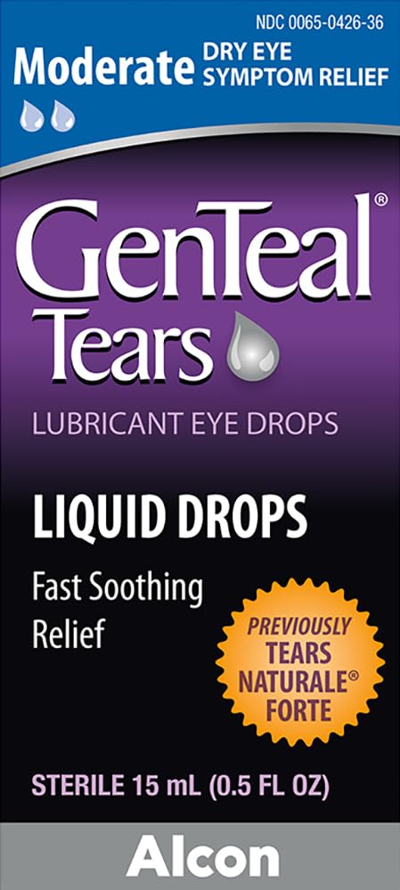 Genteal Tears Moderate Lubricant Eye Drops, 15 mL, Twin Pack