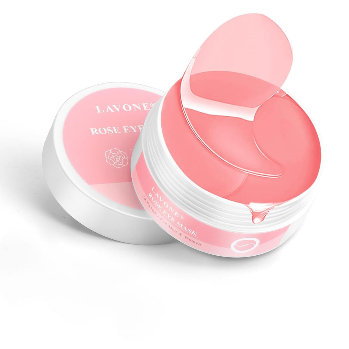Eye Mask, 30-Pair Collagen Rose Eye Patches for Puffy Eyes and Dark Circles