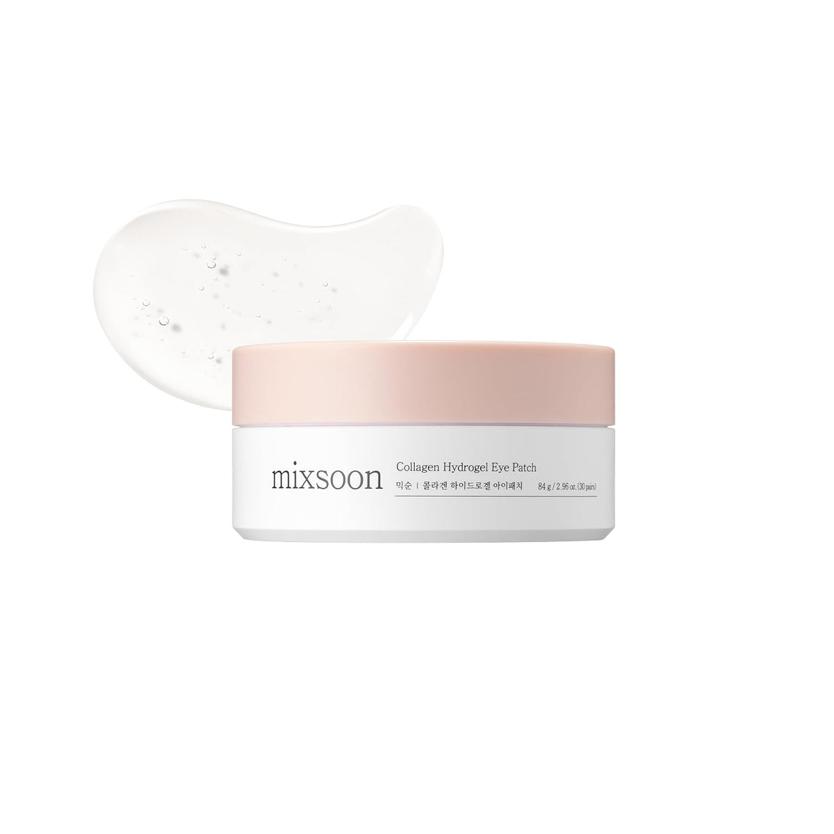 mixsoon Collagen Hydrogel Eye Patches Hydrating Gel Eye Mask with Collagen, Peptides and Amino Acids for Smooth Under Eye Skin Care 84 g / 2.84 fl.oz. (30 pairs) Korean Glass Skin Care