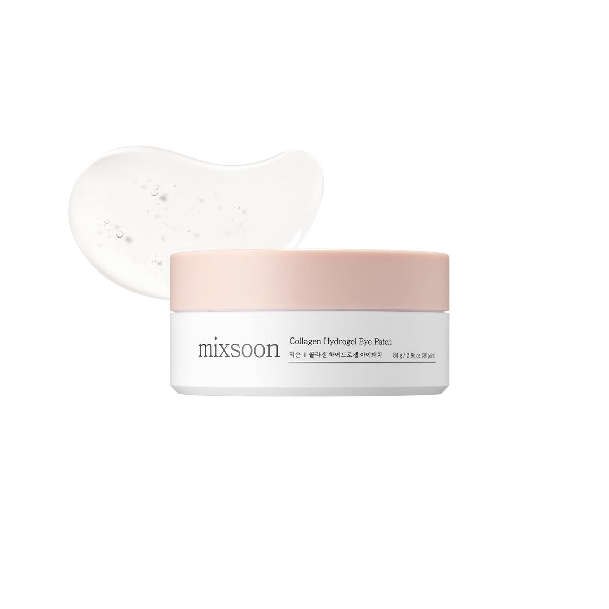 mixsoon Collagen Hydrogel Eye Patches Hydrating Gel Eye Mask with Collagen, Peptides and Amino Acids for Smooth Under Eye Skin Care 84 g / 2.84 fl.oz. (30 pairs) Korean Glass Skin Care