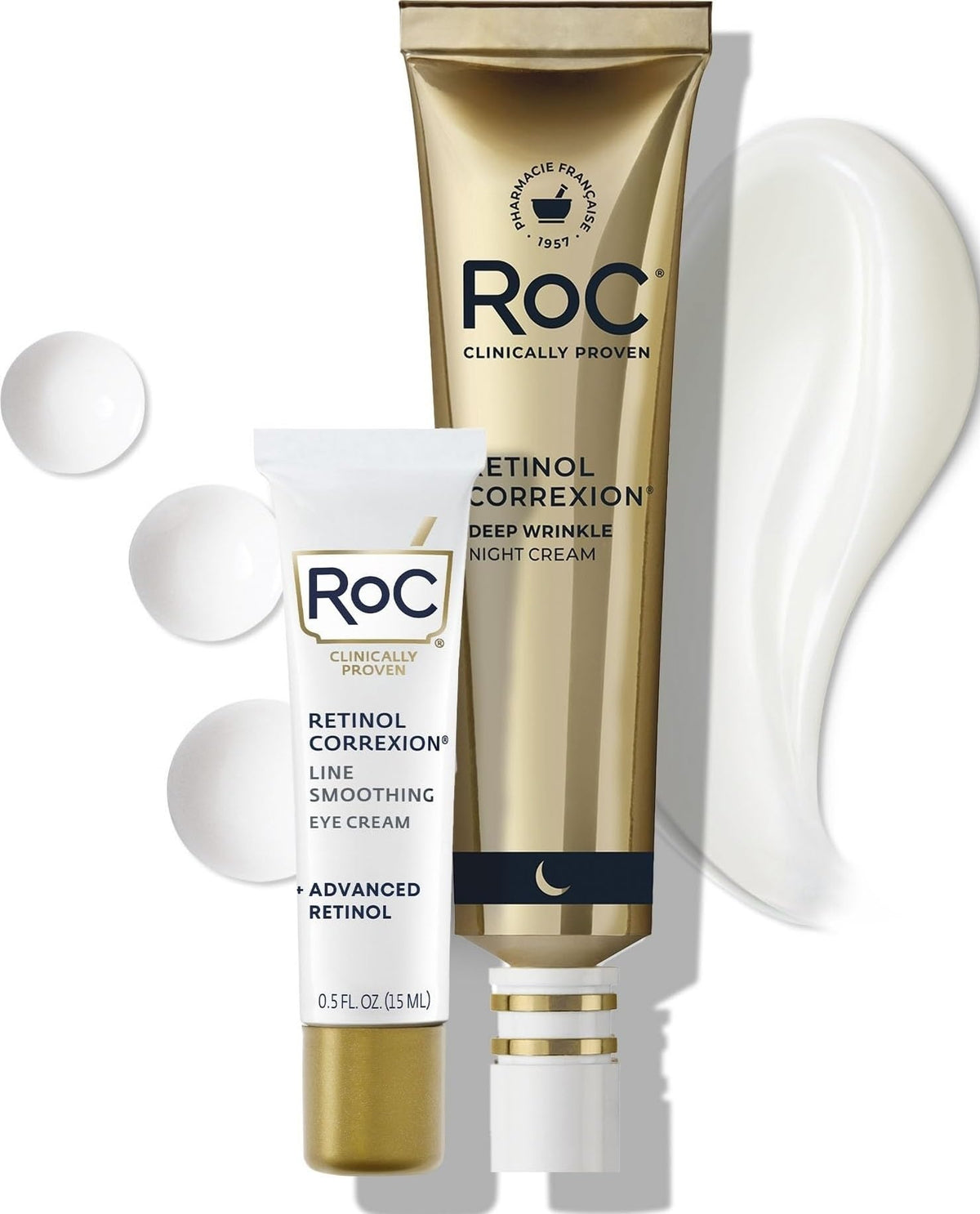 RoC Retinol Correxion Under Eye Cream for Dark Circles & Puffiness, 0.50z
