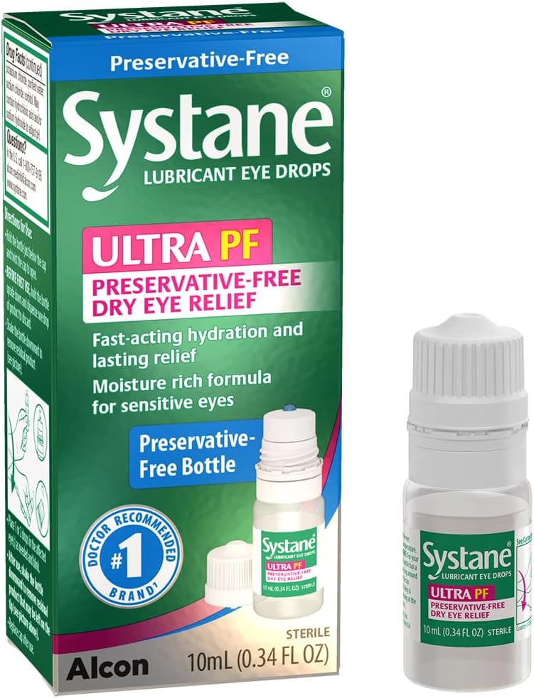 Systane Ultra Preservative Free Lubricant Eye Drops for Dry Eye, 0.34 Fl Oz