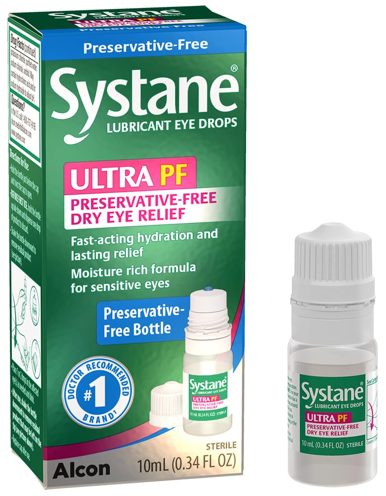 Systane Ultra Preservative Free Lubricant Eye Drops for Dry Eye, 0.34 Fl Oz