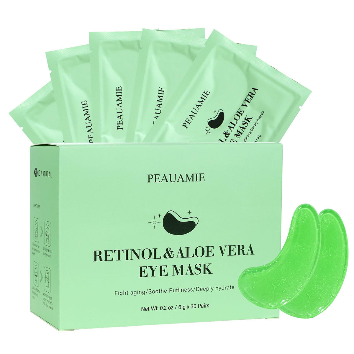 PEAUAMIE Under Eye Patches with Collagen and Hyaluronic Acid Eye Mask for Wrinkle,Dark Circles,Face Mask Skin Care Products 24 Pairs