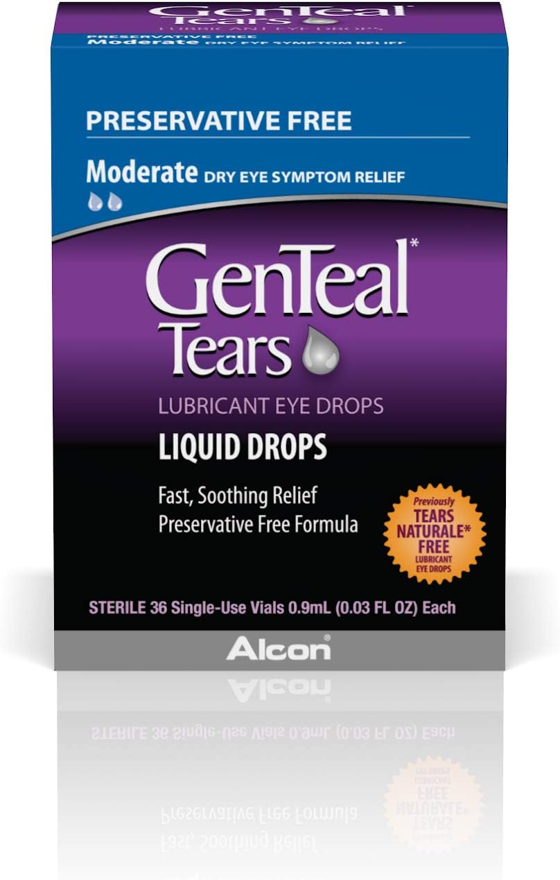 Genteal Tears Preservative Free Moderate Lubricant Eye Drops, 36 Vials