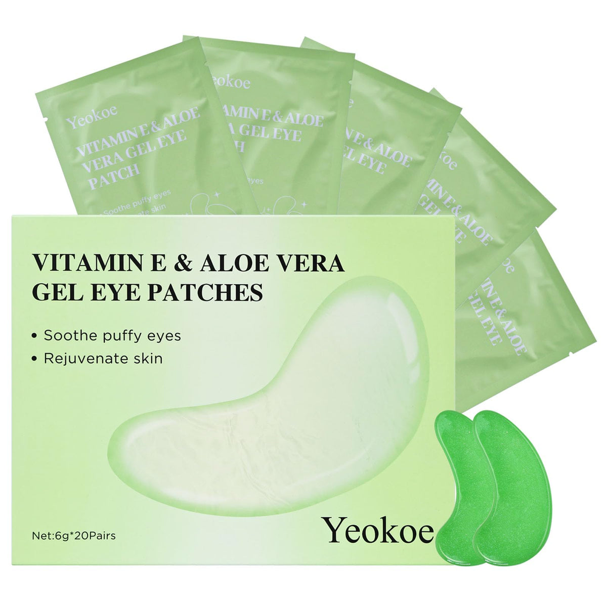 Yeokoe Under Eye Patches for Dark Circles,Eye Mask for Puffy Eyes With Collagen,Retinol,Vitmin C,Hyaluronic Acid and Niacinamide Face Masks Skincare Spa Gifts for Woman 20Pairs