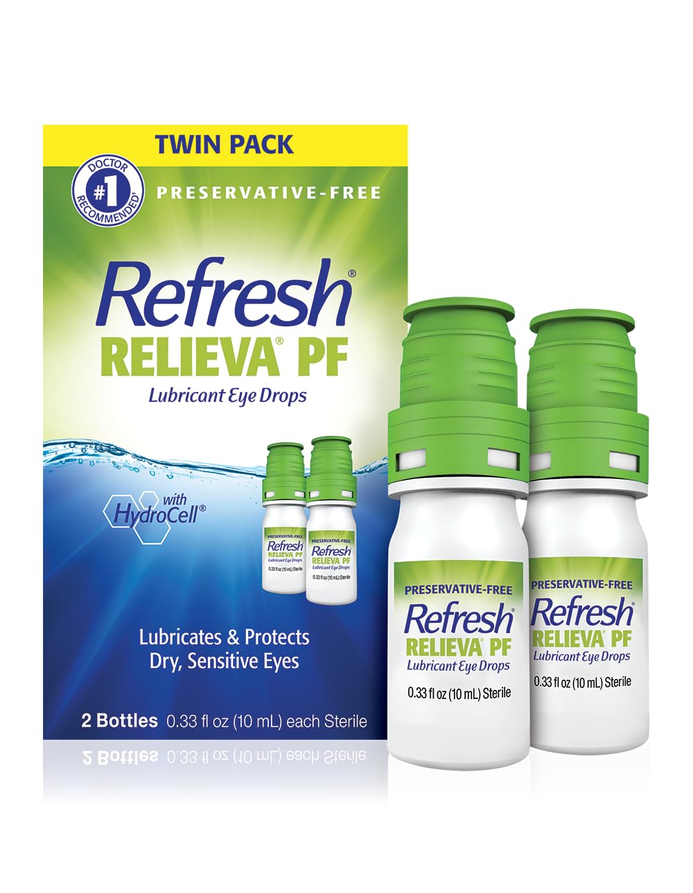 REFRESH RELIEVA PF Preservative-Free Artificial Tears Lubricant Eye Drops, 0.33 fl oz (10 mL), 1 Count