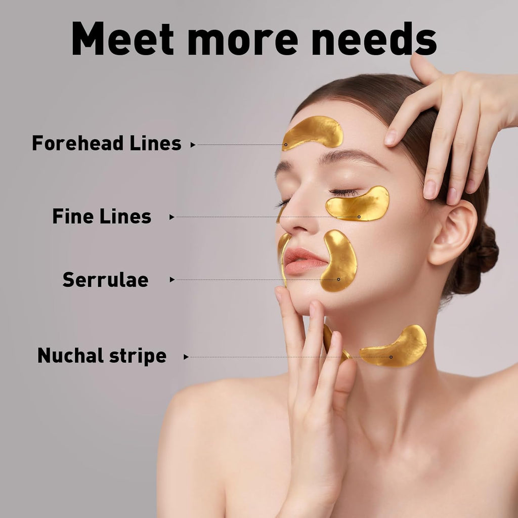 CHMI 24K Gold Under Eye Patches 100 Pairs Collagen, Dark Circles, Wrinkles
