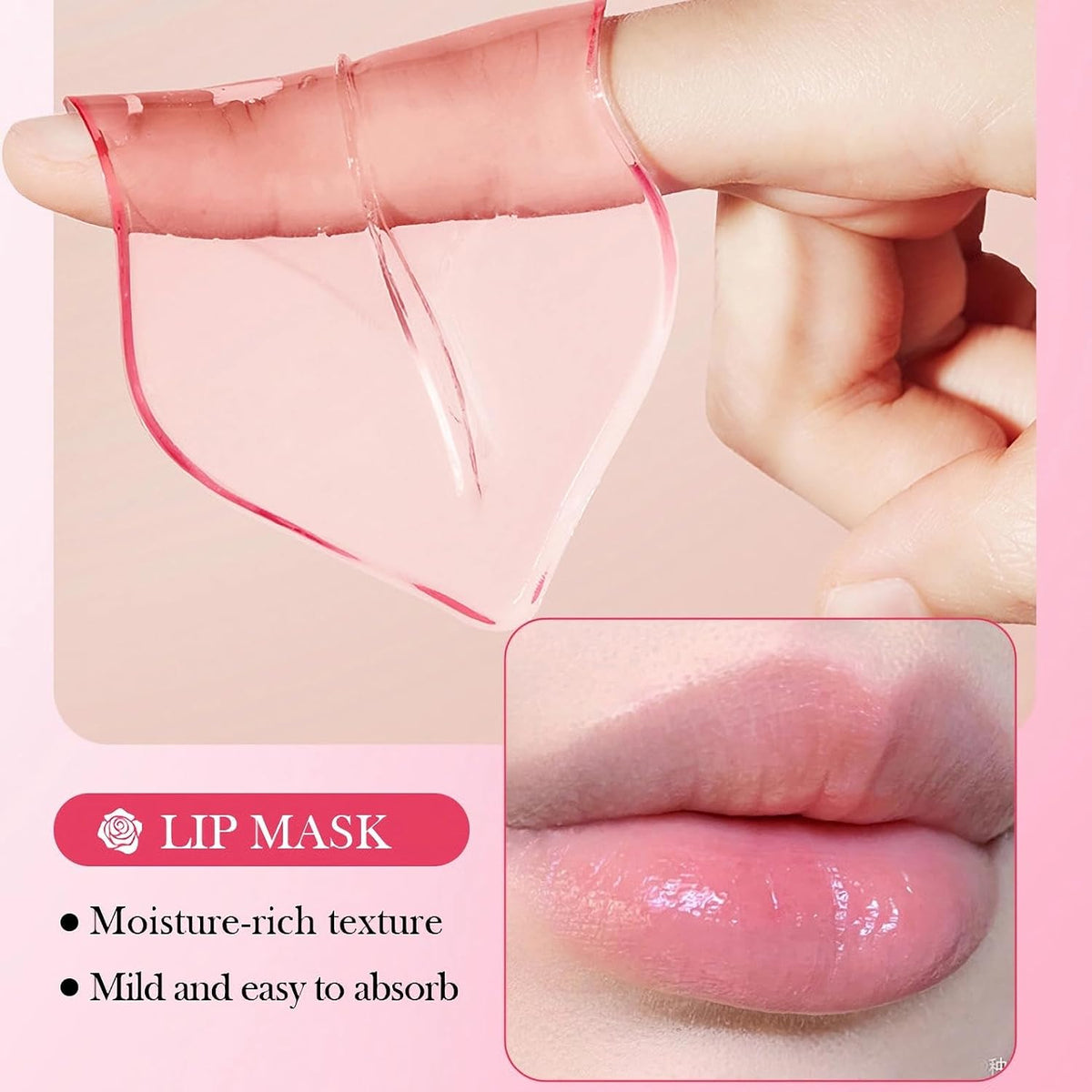 YMEYFAN 20 Pair Under Eye Mask & Lip Mask Skincare Set, Rose Pink Lip Patches & Under Eye Patches for Puffy Eyes, Dark Circles, Dry Lips Lines, Deep Hydrating Moisturizing, Gifts for Mom Women