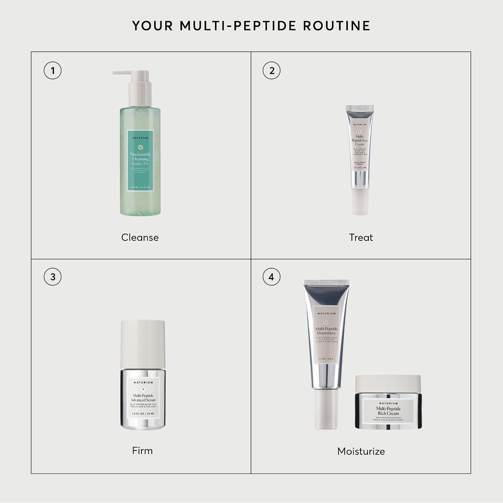 Naturium Multi-Peptide Eye Cream, Smoothing & Anti-Aging Skincare, with Squalene & Hyaluronic Acid, 0.5 oz
