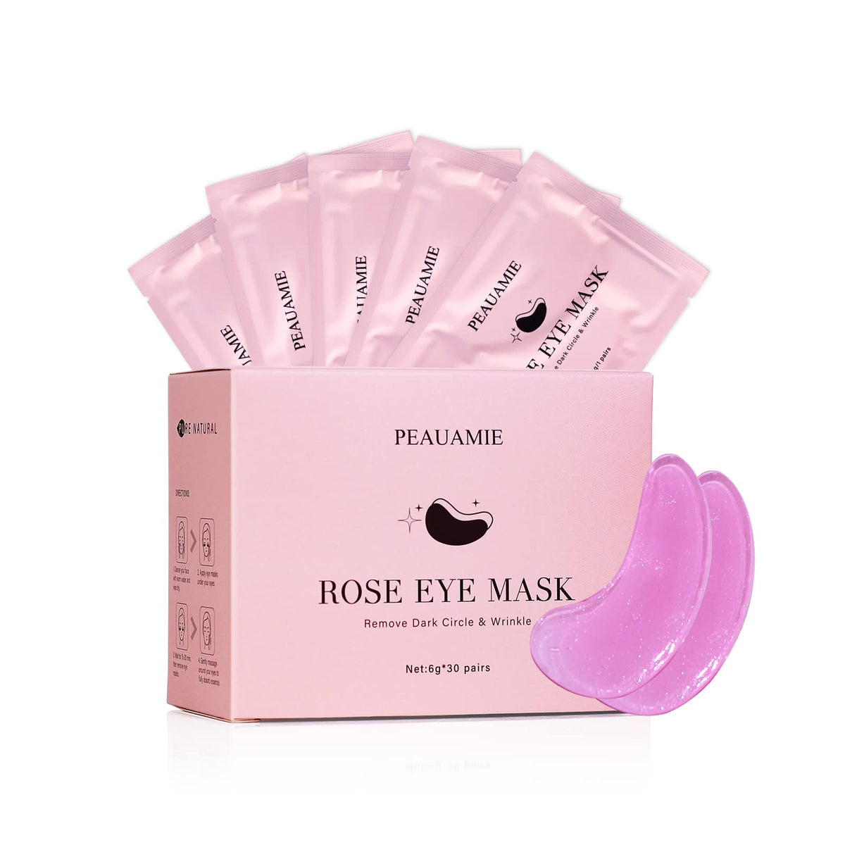 PEAUAMIE Under Eye Patches with Collagen and Hyaluronic Acid Eye Mask for Wrinkle,Dark Circles,Face Mask Skin Care Products 24 Pairs