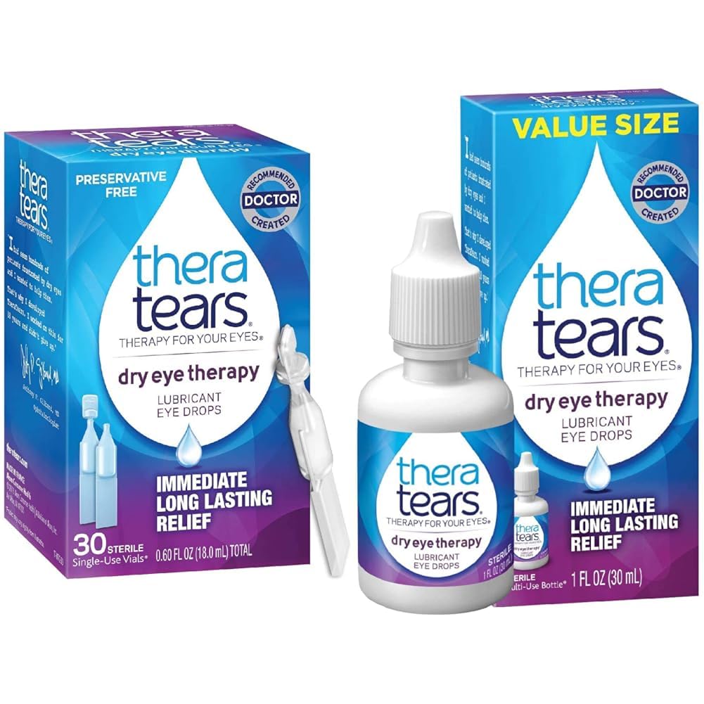 TheraTears Dry Eye Drops, Preservative-Free Vials, 30 Ct