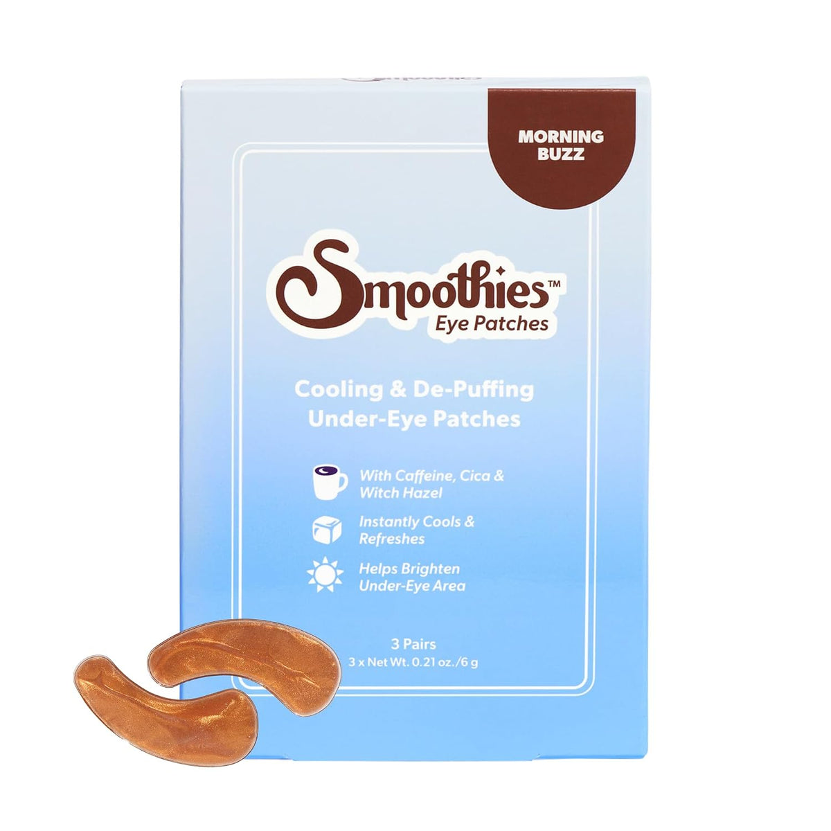 Smoothies Under Eye Patches Ice Cooling and Depuffing - Korean Skincare - Hydrating Eye Mask Gel for Visibly Brightening the Appearance of Dark Circles, Revitalizing & Refreshing, 3 Pack