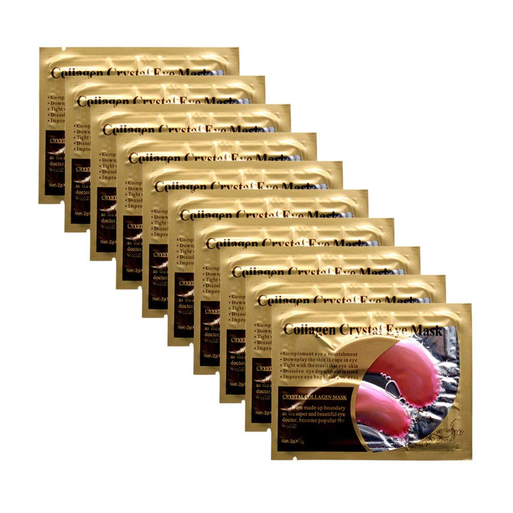 30 Pairs Crystal Collagen Under Eye Mask, Gold Gel Collagen Eye Pad For Moisturizing, Reducing Dark Circles & Puffy Eyes (Gold)
