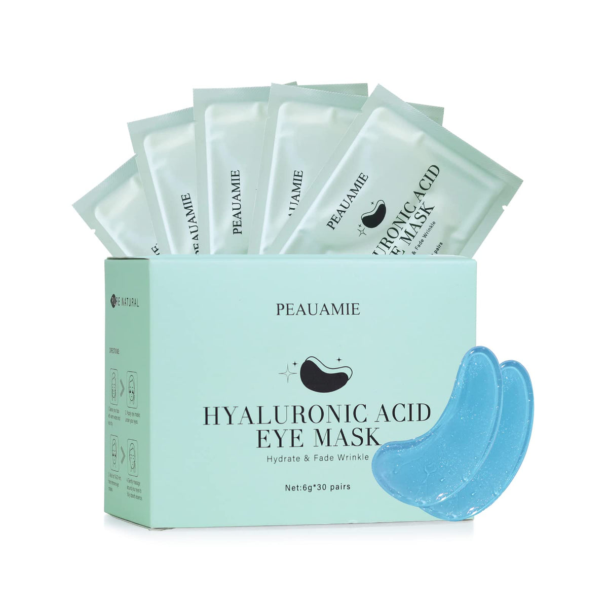 PEAUAMIE Under Eye Patches with Collagen and Hyaluronic Acid Eye Mask for Wrinkle,Dark Circles,Face Mask Skin Care Products 24 Pairs