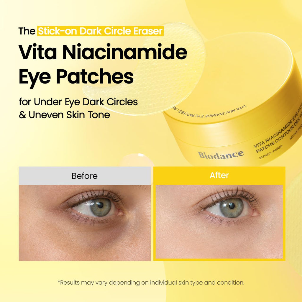 BIODANCE Hydrogel Eye Patches for Under Eye, Vita Niacinamide (60 Count)