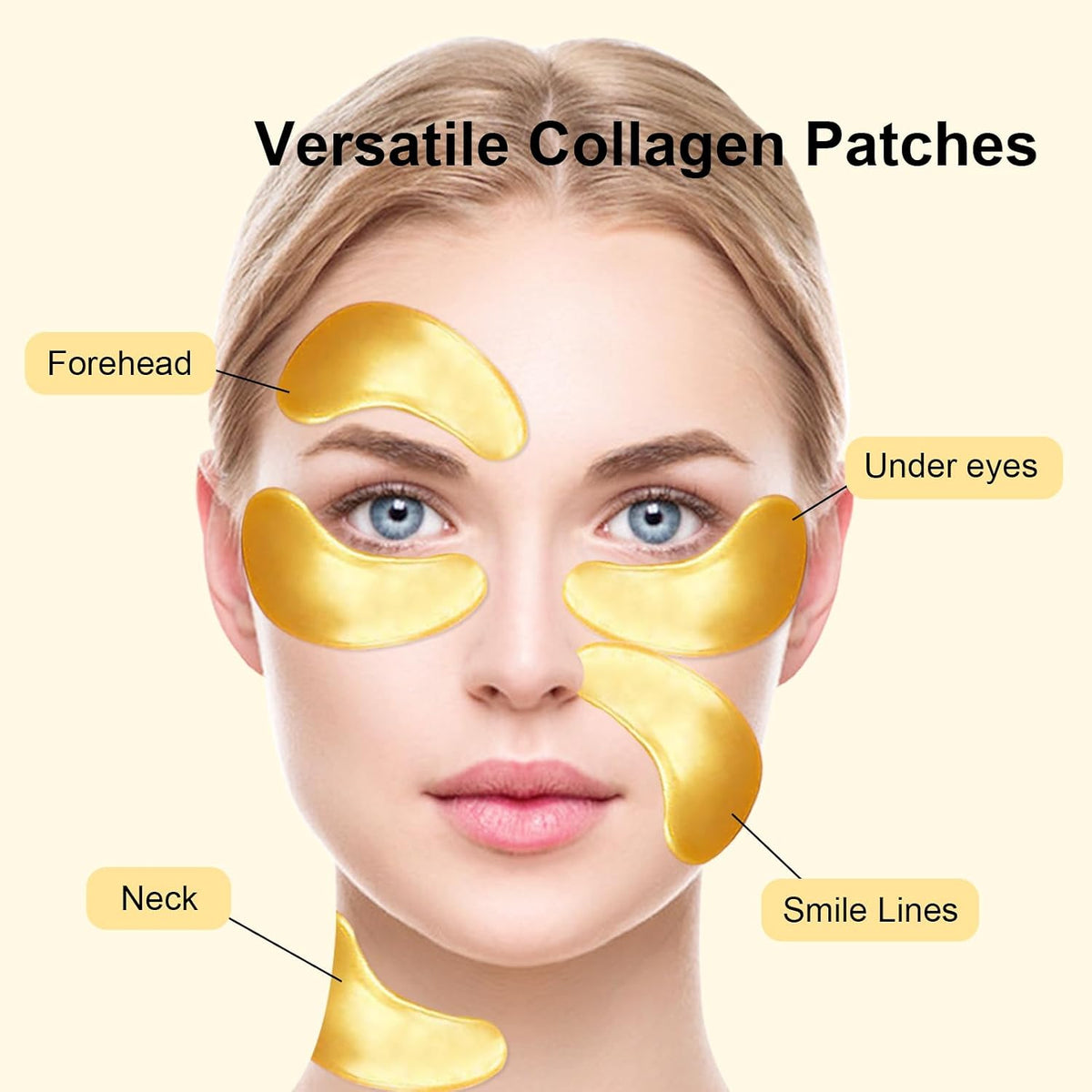 30 Pairs Crystal Collagen Under Eye Mask, Gold Gel Collagen Eye Pad For Moisturizing, Reducing Dark Circles & Puffy Eyes (Gold)