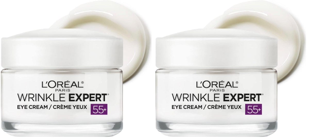 L'Oreal Paris Wrinkle Expert 55+ Anti-Wrinkle Eye Cream with Calcium, Reduce Crow's feet, 0.5 Oz