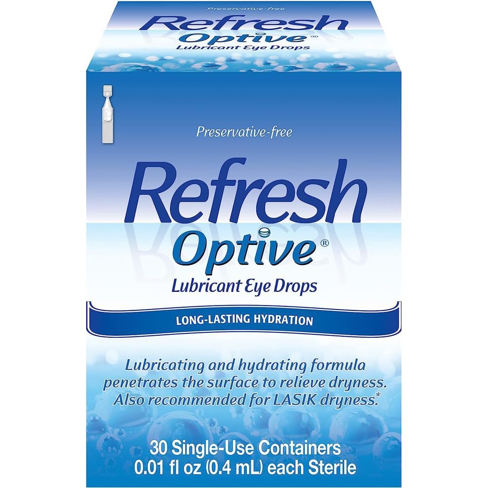 REFRESH OPTIVE Preservative-Free Artificial Tears Lubricant Eye Drops, 0.01 fl oz (0.4 mL), 60 Single-Use Containers