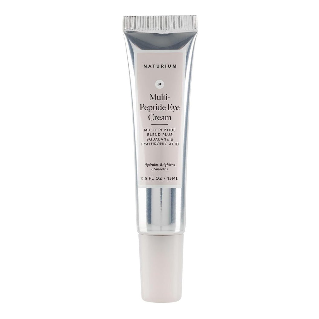 Naturium Multi-Peptide Eye Cream, Smoothing & Anti-Aging Skincare, with Squalene & Hyaluronic Acid, 0.5 oz