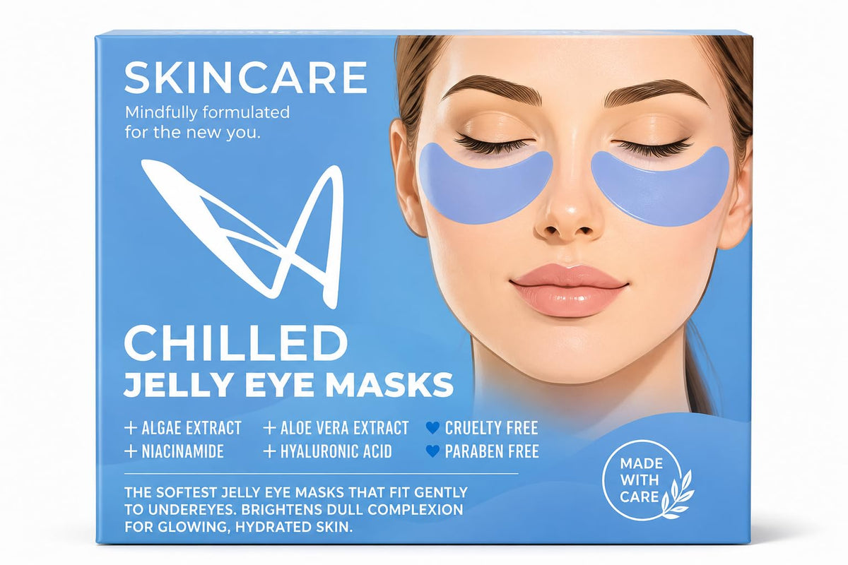SKINCARE Caffeine De-Puffing Jelly Eye Masks with vitamin C .Tranexamic Acid, Niacinamide, Hyaluronic Acid for Brightening, Hydration, and Dark Circle Reduction, 30 Pieces, 1.34 oz (Yellow)