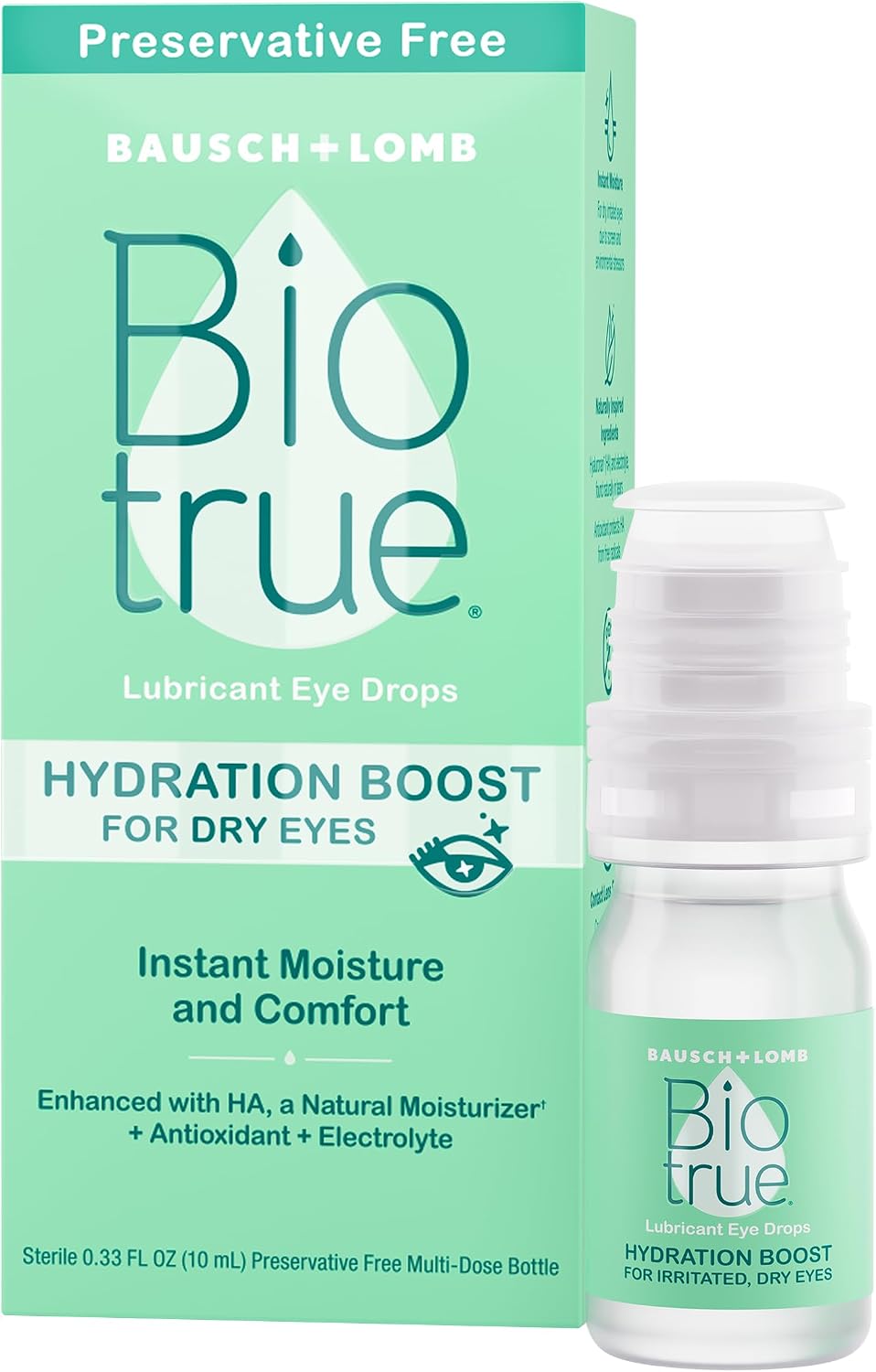 Biotrue Hydration Boost Preservative-Free Lubricant Eye Drops 0.33 Fl oz
