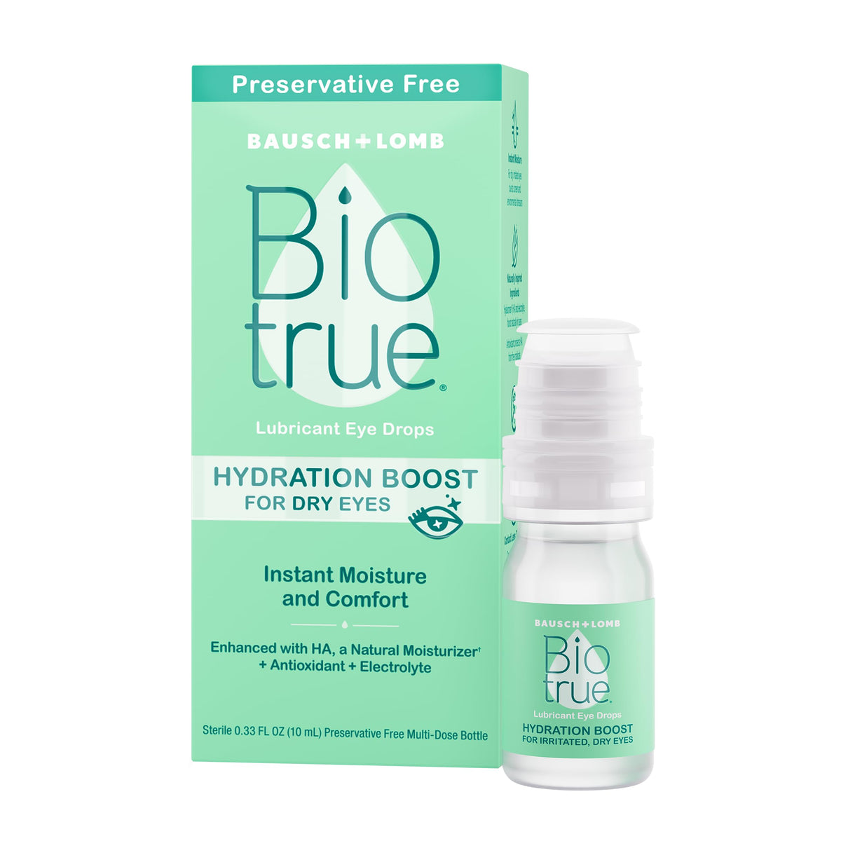 Biotrue Hydration Boost Preservative-Free Eye Drops 0.33 Fl oz 2 pack