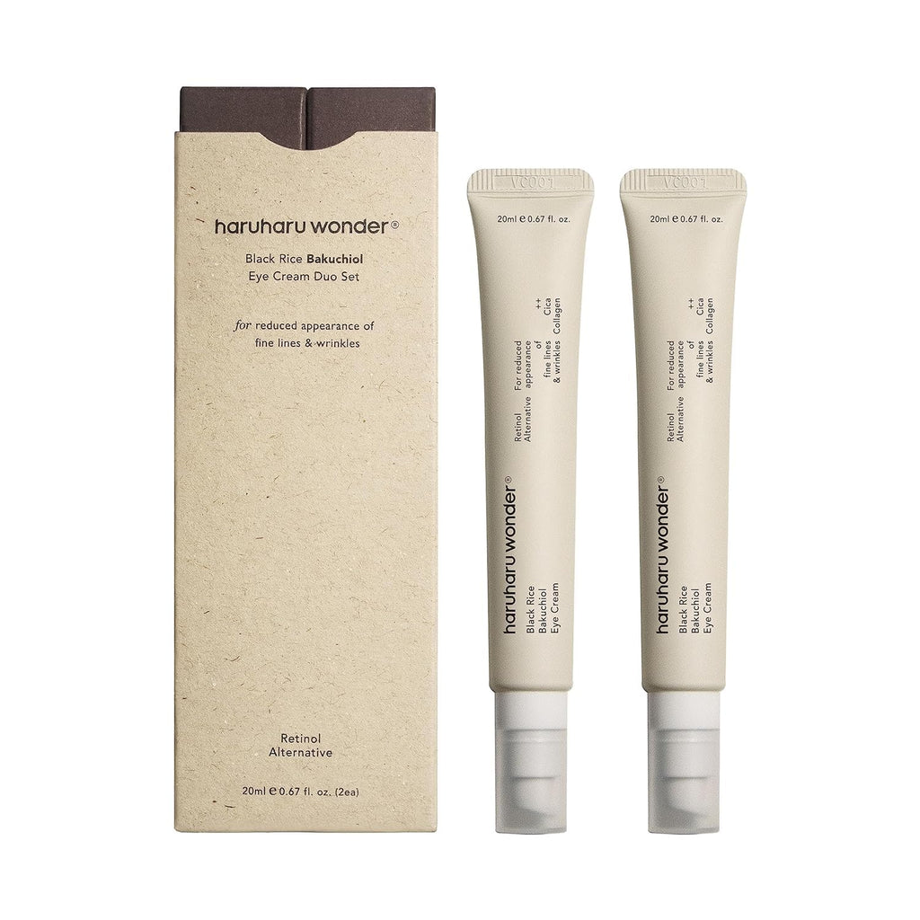 haruharu Black Rice Bakuchiol Eye Cream, 1.34 fl.oz, Duo Set, Vegan