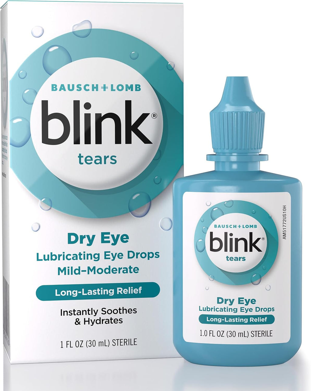 Blink Tears Lubricating Drops, Dry Eye Symptom Relief, Hyaluronate, 1 fl oz