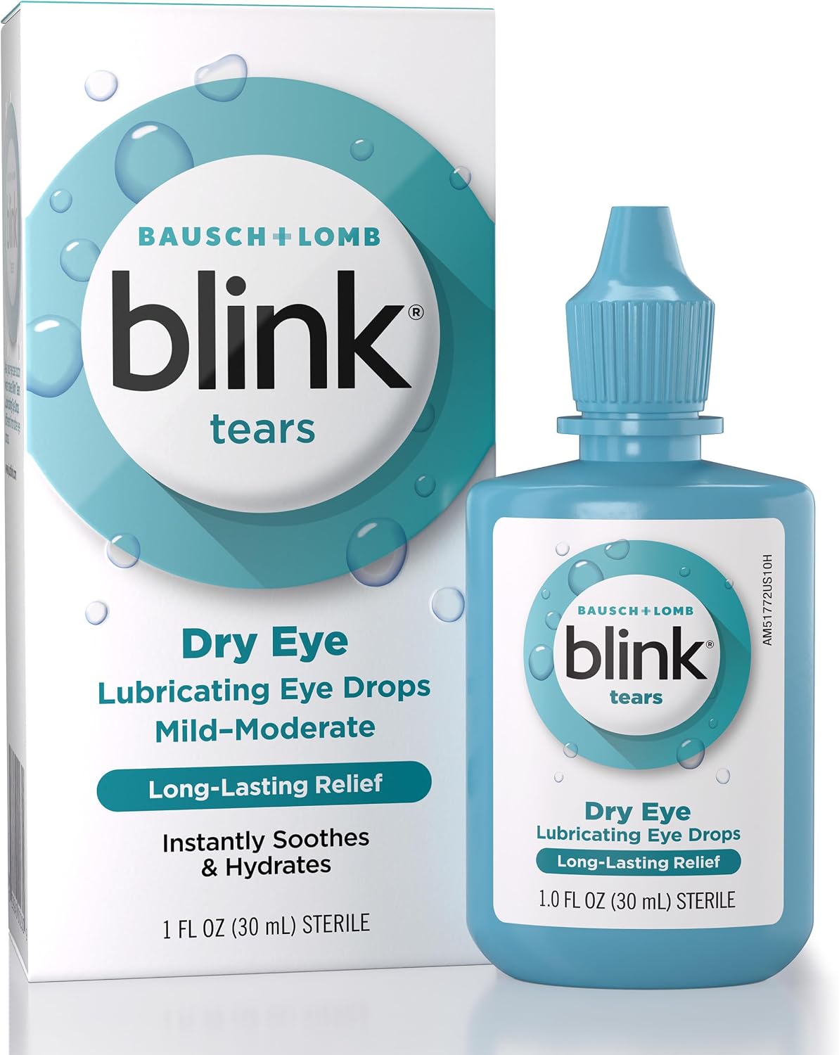 Blink Tears Lubricating Drops, Dry Eye Symptom Relief, Hyaluronate, 1 fl oz