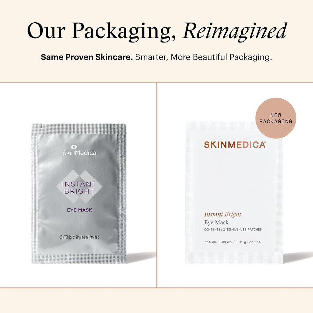 SkinMedica Instant Bright Eye Masks - Under Eye Patches for Puffy Eyes and Dark Circles to Look Youthful and Rested (Set of 6)