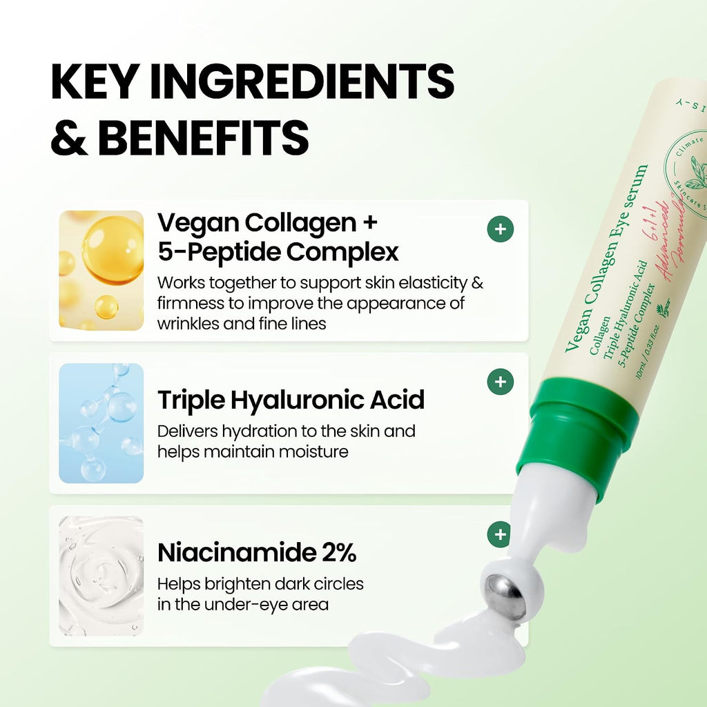 AXIS-Y Vegan Collagen Eye Serum with 2% Niacinamide, Peptides, 0.33 fl. oz.