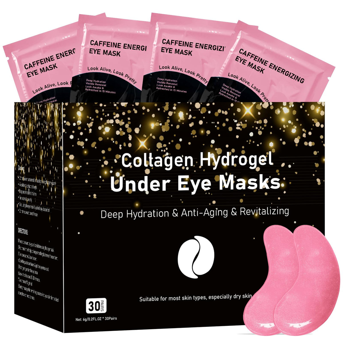 Adofect Under Eye Patches 40 Pairs, Eye Masks with 24K Gold, Hyaluronic Acid, Caffeine & Retinol for Dark Circles, Puffy Eyes, Under Eye Bags, Skincare Gifts for Bachelorette Party Accessories