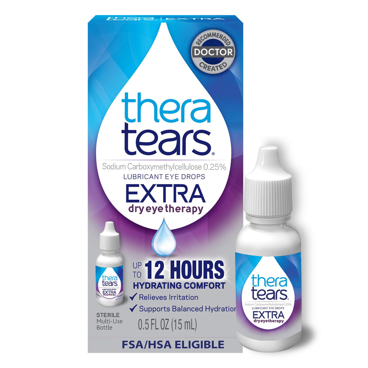 TheraTears Extra Dry Eye Drops, Lubricating, 0.5 Fl Oz, 2 Pk