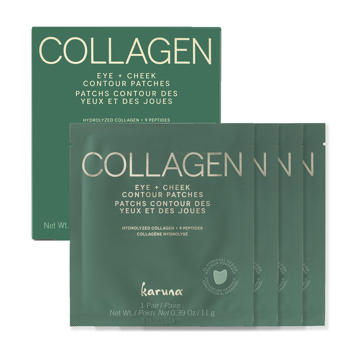 Karuna Skin - COLLAGEN Face Mask Sheets, Hydrogel 2-Piece Facial Mask, Age-Defying, Hydrating, Rejuvenating & Moisturizing Skin Care Essential That Targets Fine Lines & Wrinkles, 1 Pack
