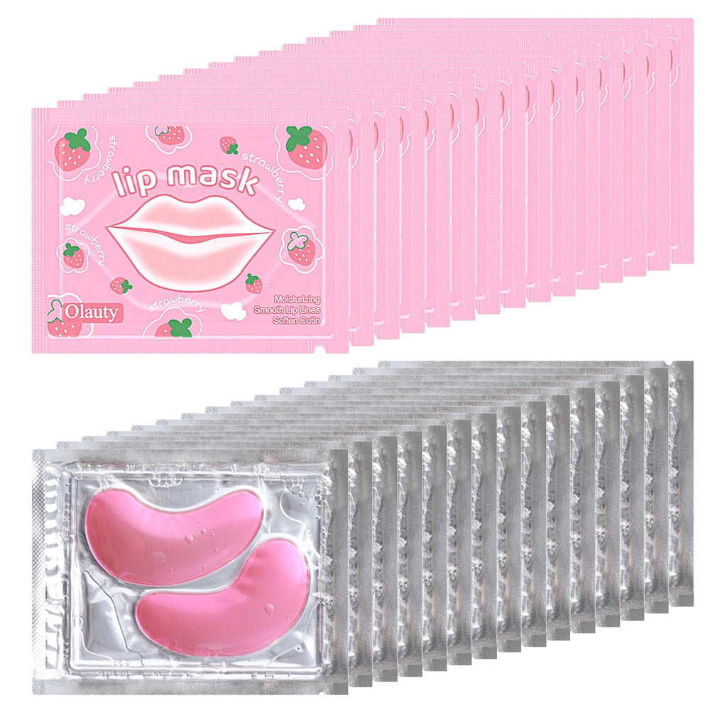 30 Pairs Eye Masks & Lip Masks, Pink Eye Patches, Spa Party Bridesmaid Gift