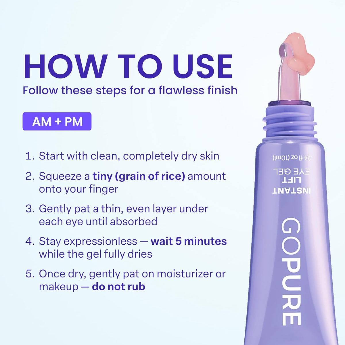 goPure NEW Instant Lift Eye Gel - To improve the look of Eye Bags, Wrinkles, Fine Lines and Dark Circles, Anti Aging Skin Care with MaxLift3 Biotech