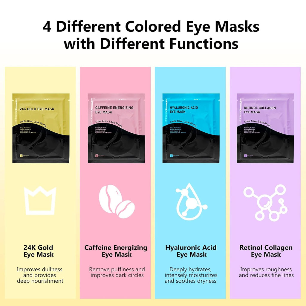 Adofect Under Eye Patches 40 Pairs, Eye Masks with 24K Gold, Hyaluronic Acid, Caffeine & Retinol for Dark Circles, Puffy Eyes, Under Eye Bags, Skincare Gifts for Bachelorette Party Accessories