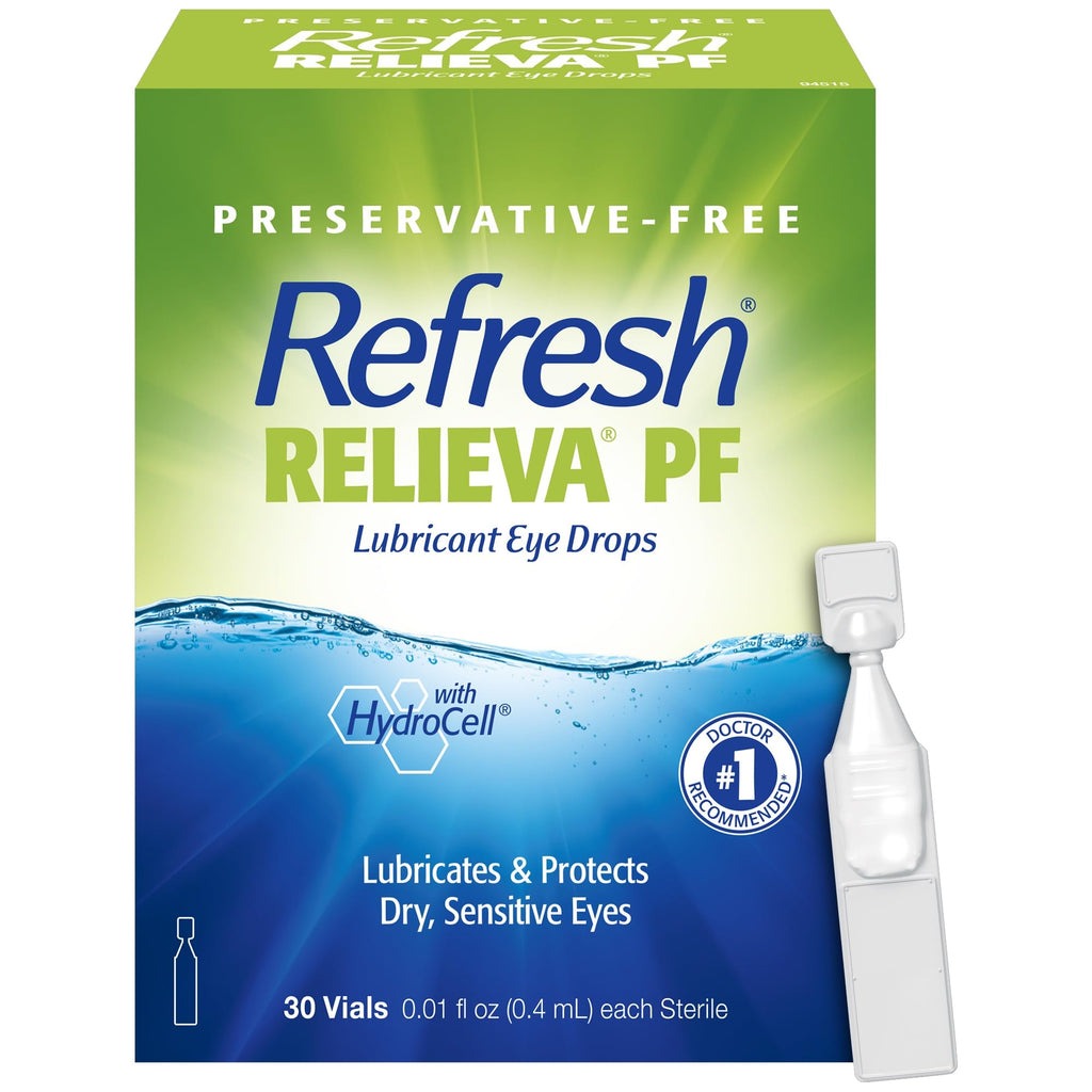 Refresh RELIEVA PF Preservative-Free Artificial Tears Lubricant Eye Drops, 0.01 fl oz (0.4 mL), 30 Single-Use Containers