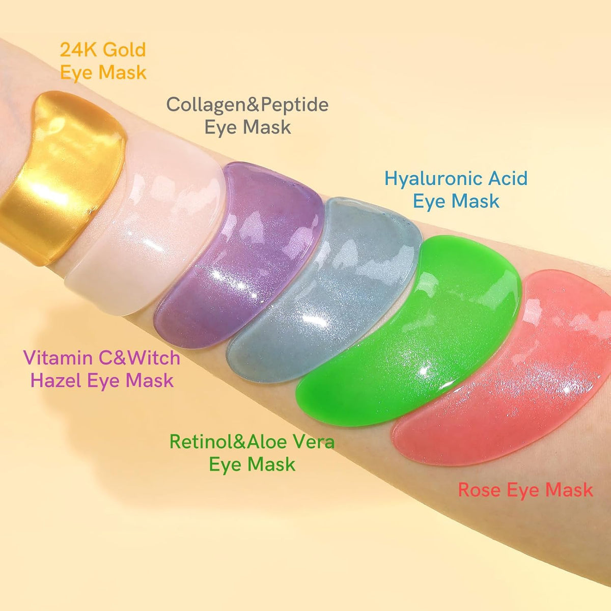 PEAUAMIE Under Eye Patches with Collagen and Hyaluronic Acid Eye Mask for Wrinkle,Dark Circles,Face Mask Skin Care Products 24 Pairs