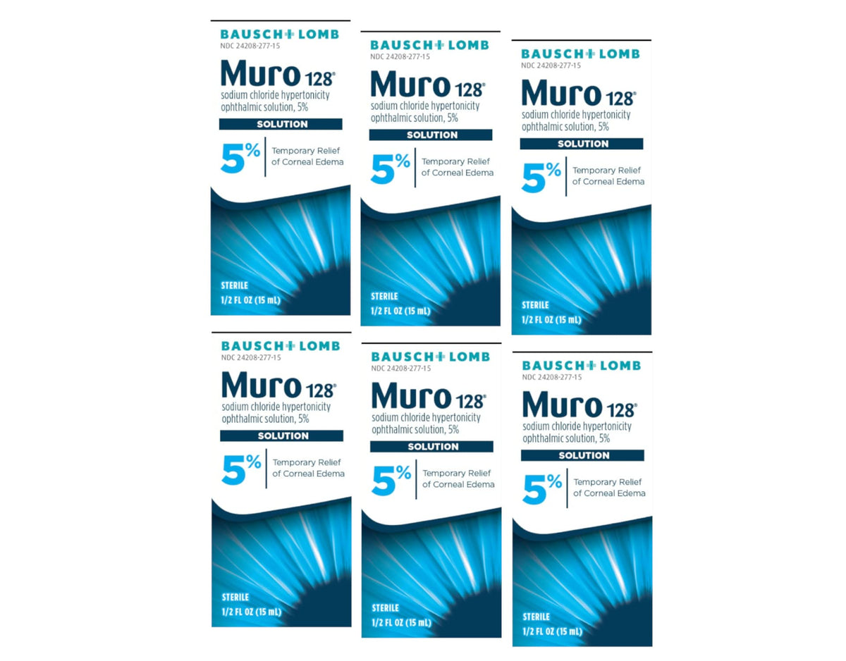 Bausch & Lomb Muro 128 Solution 5% 15 mL (Pack of 2)