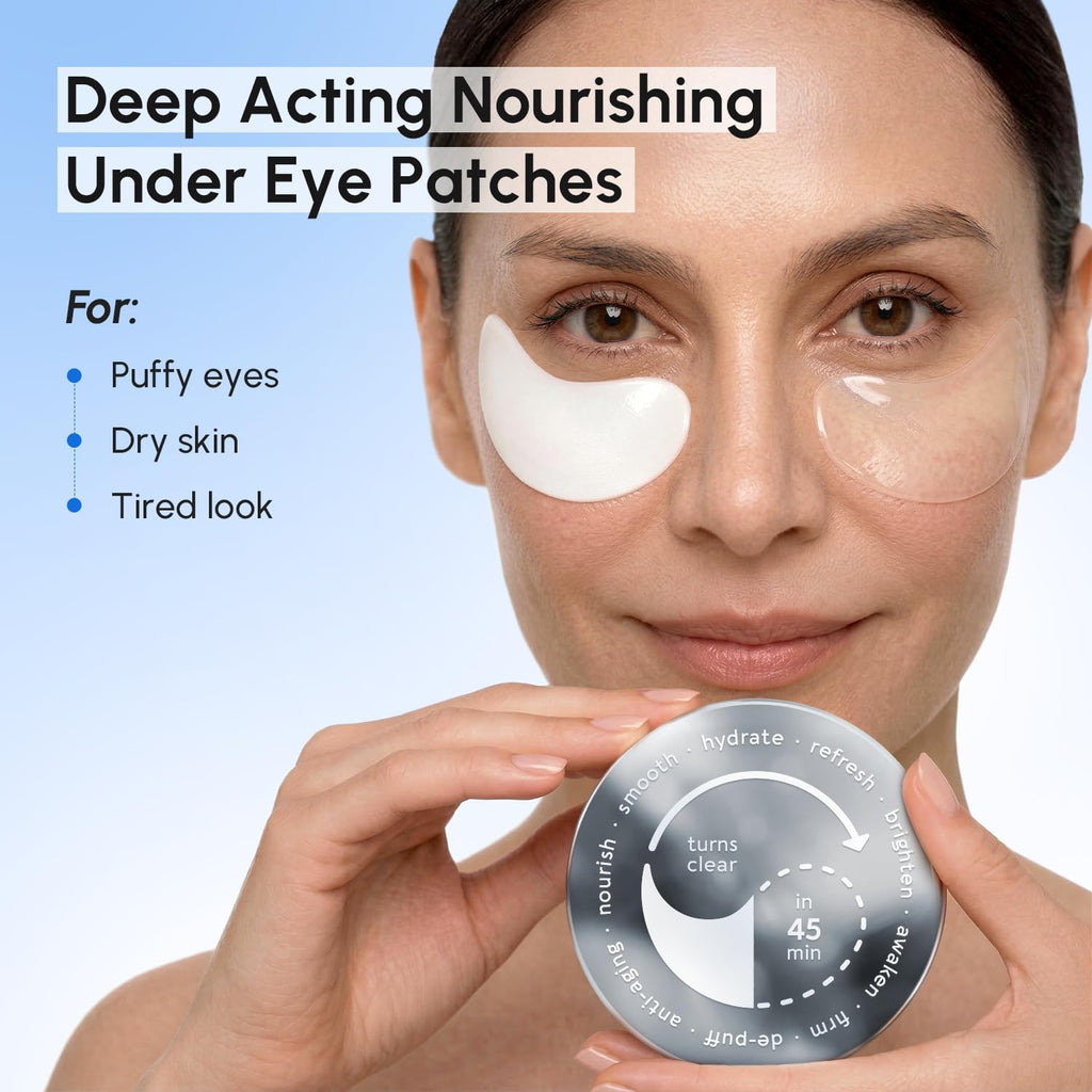 MAREE Invisible Under Eye Patches for Puffy Eyes and Dark Circles with Peptide Collagen, Caffeine & Retinol - Eye Masks for Women & Men for Undereye Bags & Puffiness Reducing - Parches para Ojeras