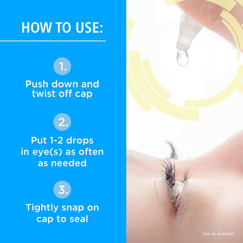 Rohto Dual Light Relief Cooling Lubricant Eye Drops, Protect Against Sun Irritation & Digital Eye Strain, Fast-Acting Relief of Dry Eyes, Grittiness, Burning & Stinging, 0.6 fl oz