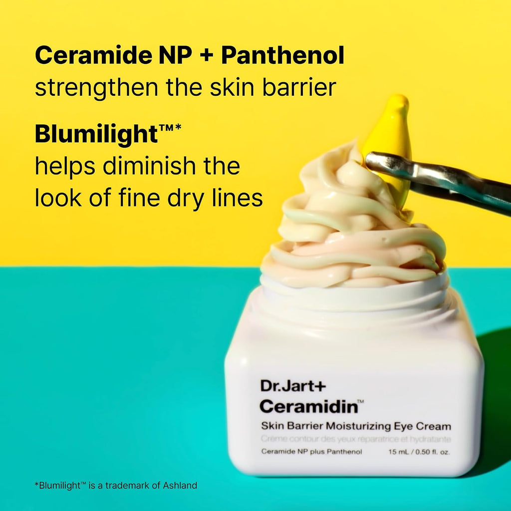 Dr.Jart+ Ceramidin Korean Eye Cream with Ceramides | Hydrates, Strengthens Skin Barrier, & Reduces Visible Puffiness | Suitable for Sensitive Skin | Korean Skin Care, 0.5 Fl Oz
