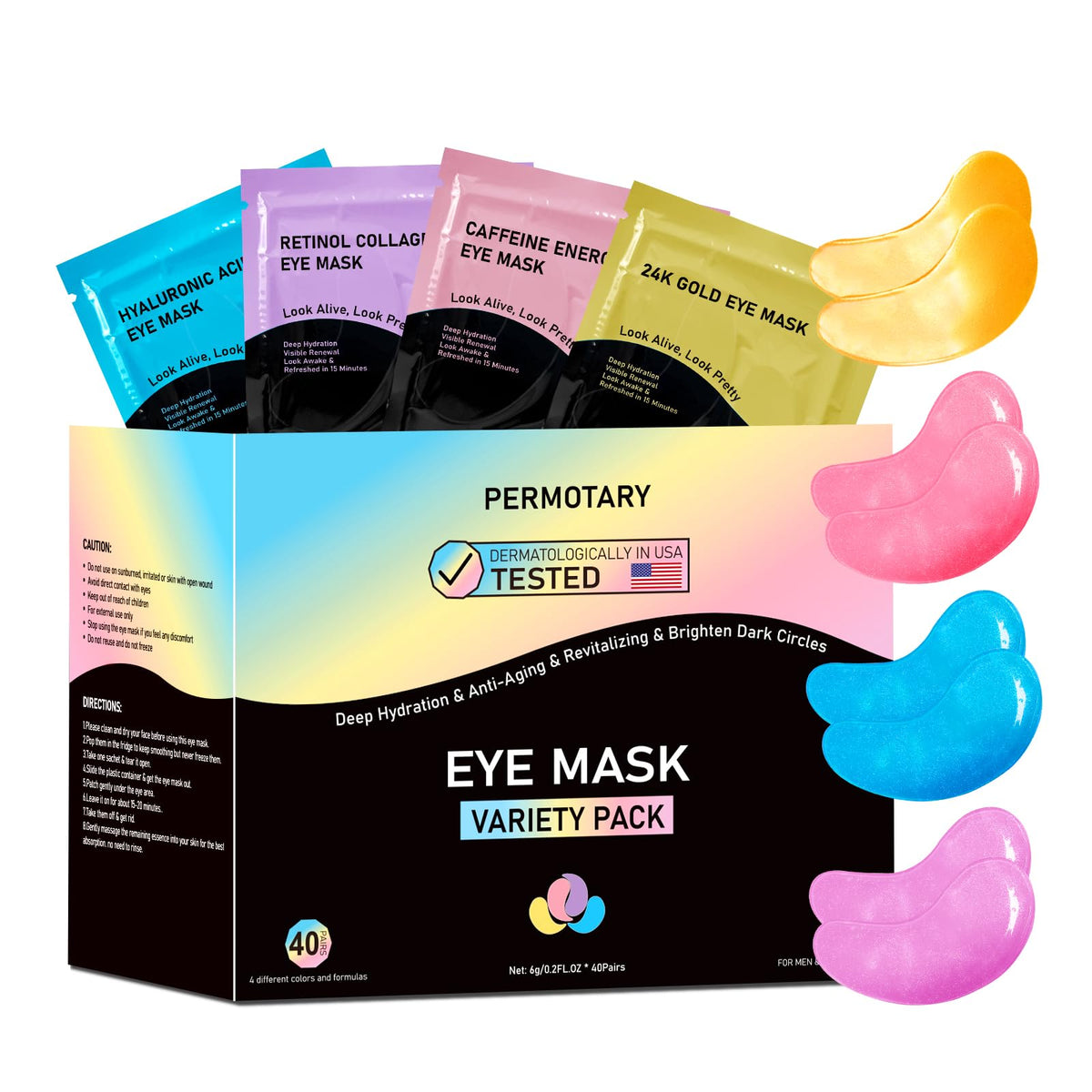 30 Pairs Crystal Collagen Under Eye Mask, Gold Gel Collagen Eye Pad For Moisturizing, Reducing Dark Circles & Puffy Eyes (Gold)