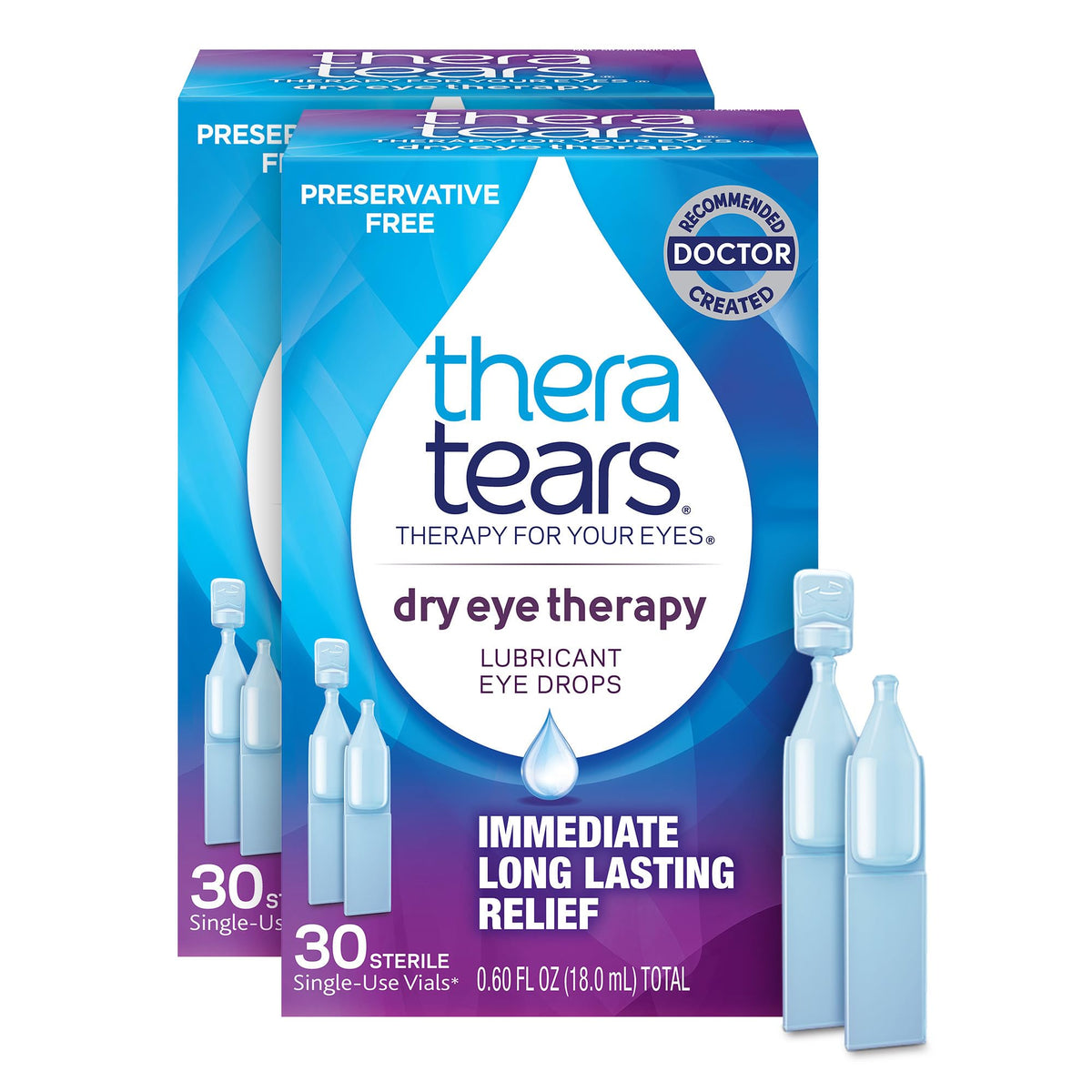 TheraTears Dry Eye Drops, Preservative-Free Vials, 30 Ct