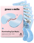 grace & stella Award Winning Under Eye Mask - Teen Gifts, Gel Eye Patches for Dark Circles, Puffy Eyes, Wrinkles, Undereye Bags, Travel Gifts for Women - Vegan, Self Care (6 Pairs, Gold)