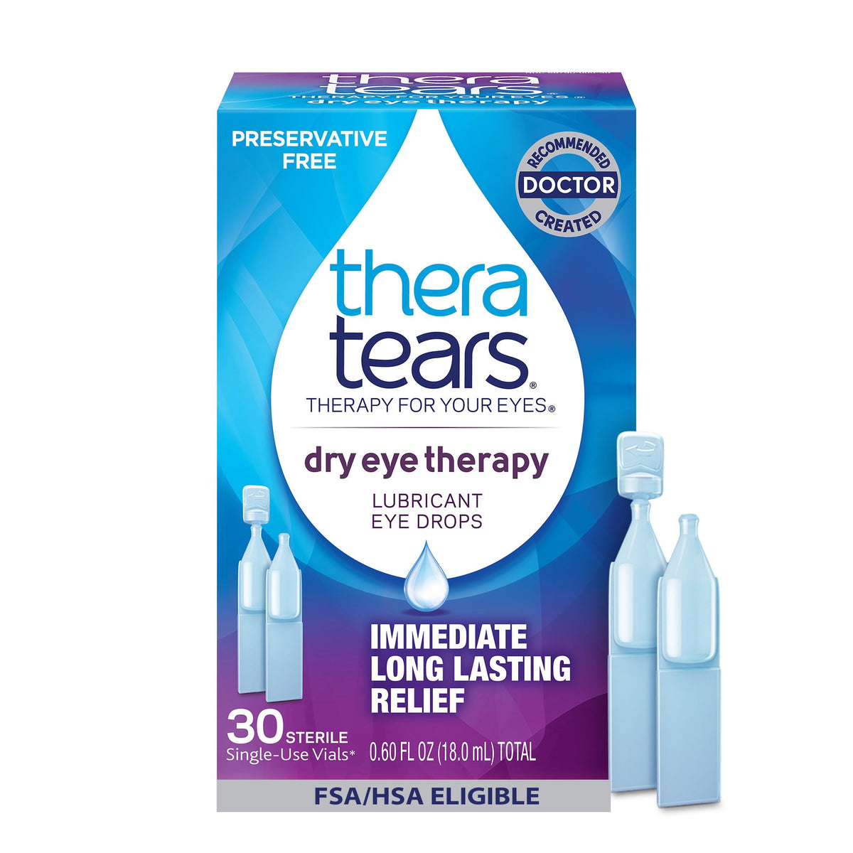 TheraTears Dry Eye Drops, Preservative-Free Vials, 30 Ct