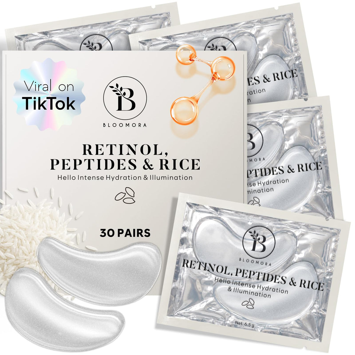 BLOOMORA Variety Under Eye Patches (30 Pairs) - For Dark Circles & Puffiness - Eye Mask for Care